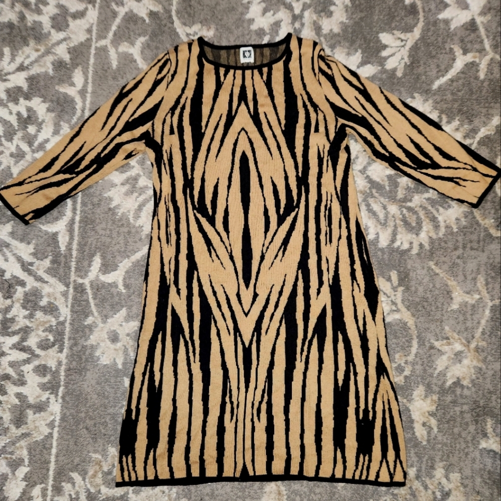 Animal Print Jacquard Sweater Dress